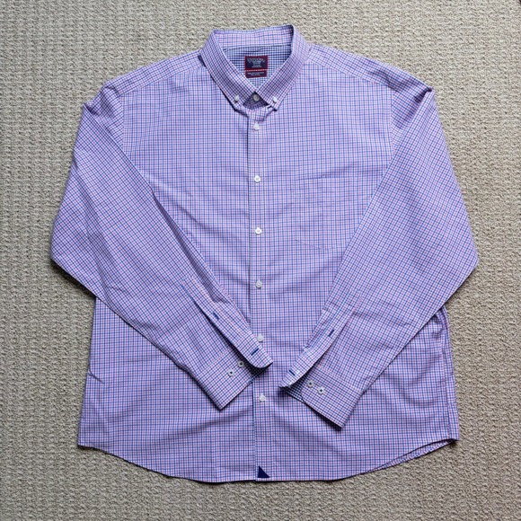 UNTUCKit Other - UNTUCKit Mens XXXL‎ Blue Pink Gingham Two Ply Cotton Button Down Shirt